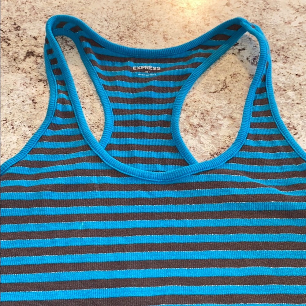 Express Racerback Tank Striped Dress - Picture 5 of 9